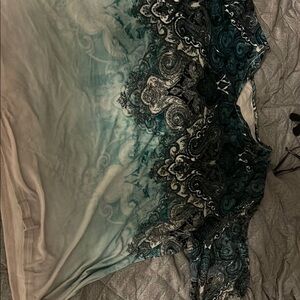 Elegant Teal and Black Blouse